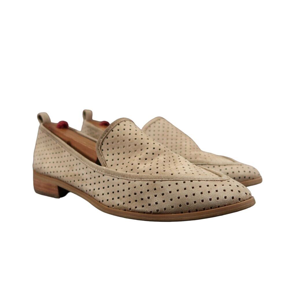 Susina Shoes Womens 7.5 Loafer Slip On Flats Skimmer Leather Perforated Classic